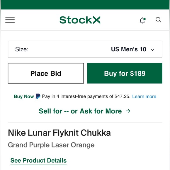 Size 10 - Nike Lunar Flyknit Chukka Grand Purple Laser Orange - Picture 9 of 9